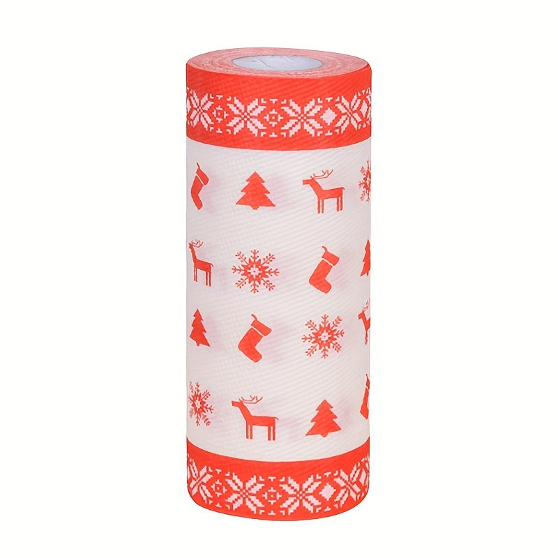 Christmas Printed Paper Towel 3 ply Roll Kitchen Tissue Disposable Wipe