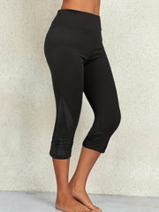 Mesh Stitching Skinny Capris Leggings Casual Crop Leggings