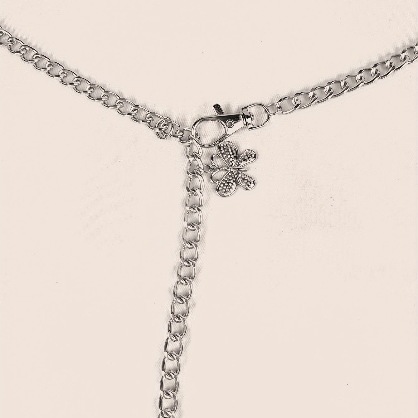Butterfly Waist Chain with Tassel Silvery Belt for Women