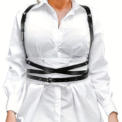 Women Pu Leather Harness Belt Clothes Corset Belt Adjustable