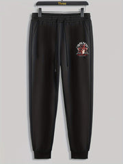 Skull Print Men's Drawstring Sweatpants Loose Casual Trousers