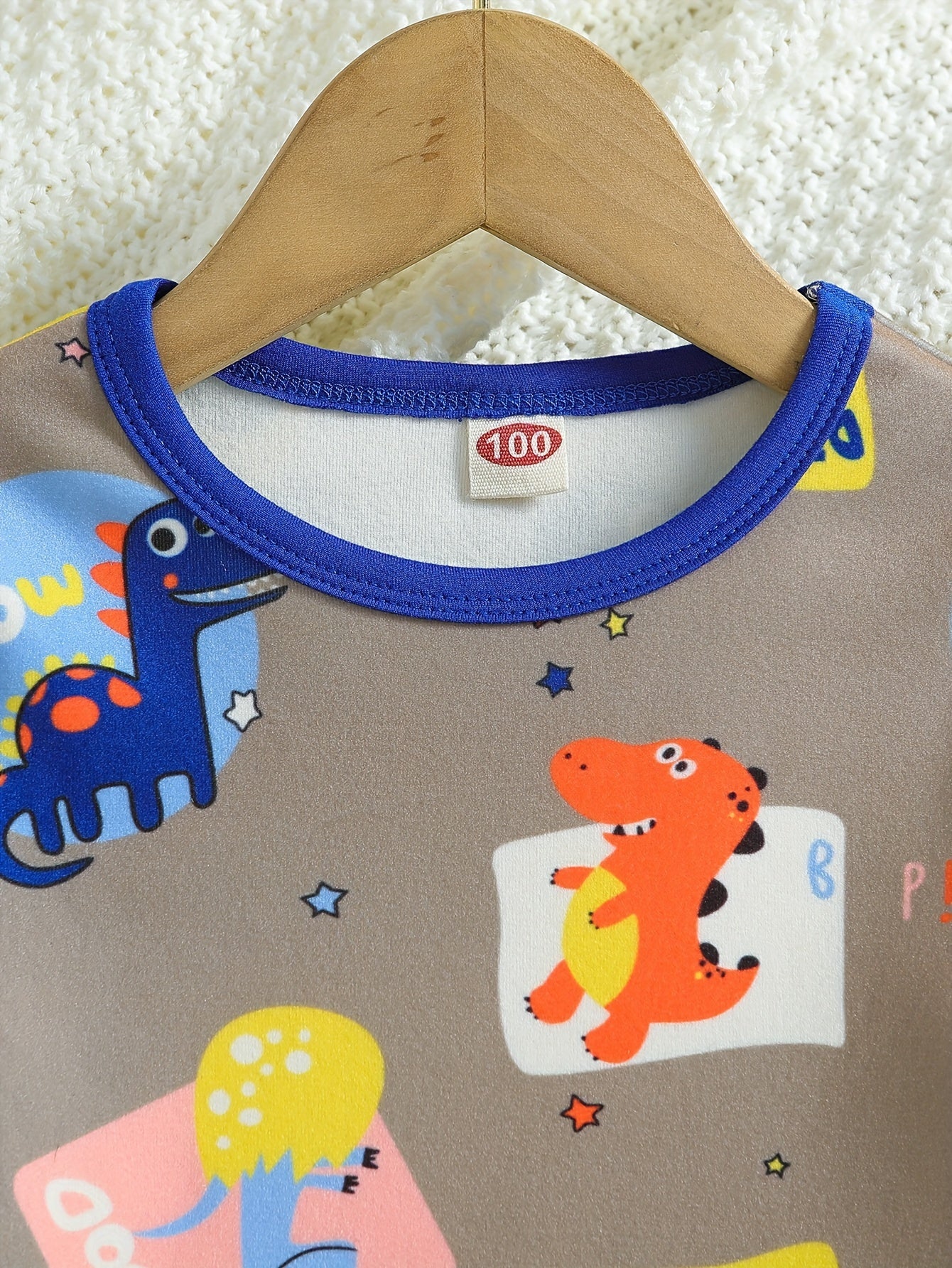 Dinosaur Pattern Kid's Pajamas 2pcs Set Soft Comfy PJ Set