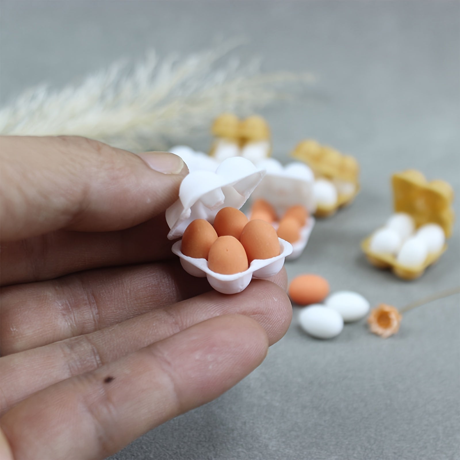 1:12 Mini Dollhouse Egg Rack with Eggs