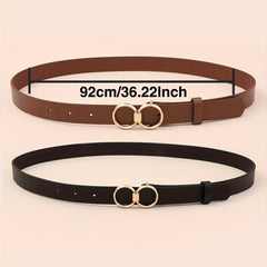 Stylish Solid Casual Jeans Pants Belt 2pcs Set Girdle For Women