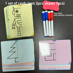 Cartoon Grid Symmetrical Drawing Graphics for Kids