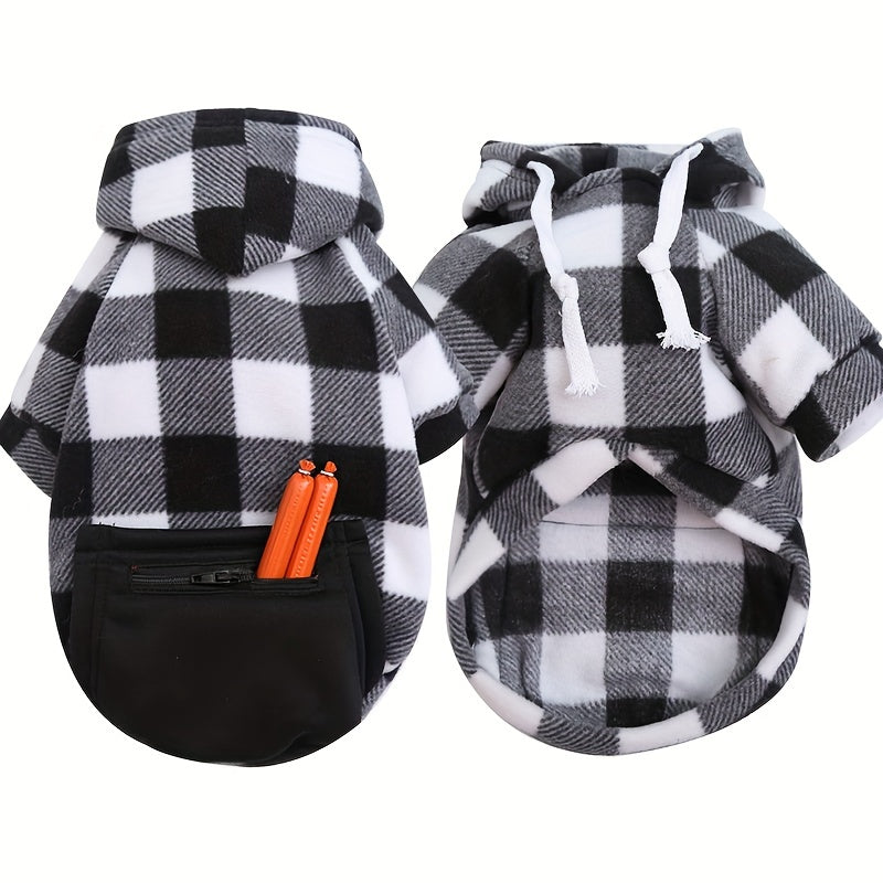 Cozy Plaid Pet Hoodie for Small Dogs