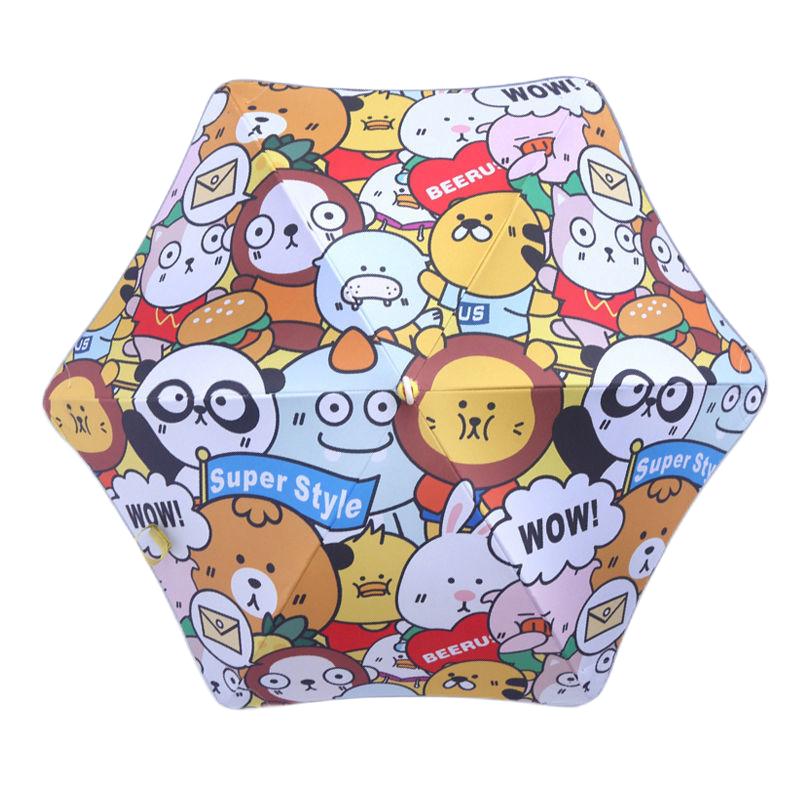 Kids Umbrella Windproof Pulley Vinyl Sunscreen