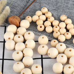 500pcs 10mm Natural Wooden Beads Unprocessed Round Spacer Beads DIY Crafts