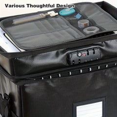 File Storage Box With Lock & Handles 2 Layer Folding Storage Box