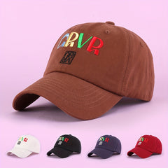 Colorful Letter Embroidery Baseball Cap Solid Cotton Couple Dad Hat