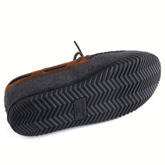 Men's Warm Fleece Lining Non Slip Slippers Comfortable Rubber Sole