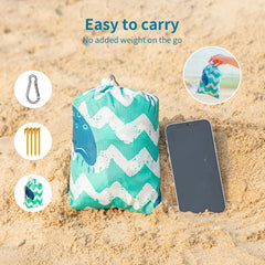 Sandproof Waterproof Pocket Blanket Lightweight Beach Mat