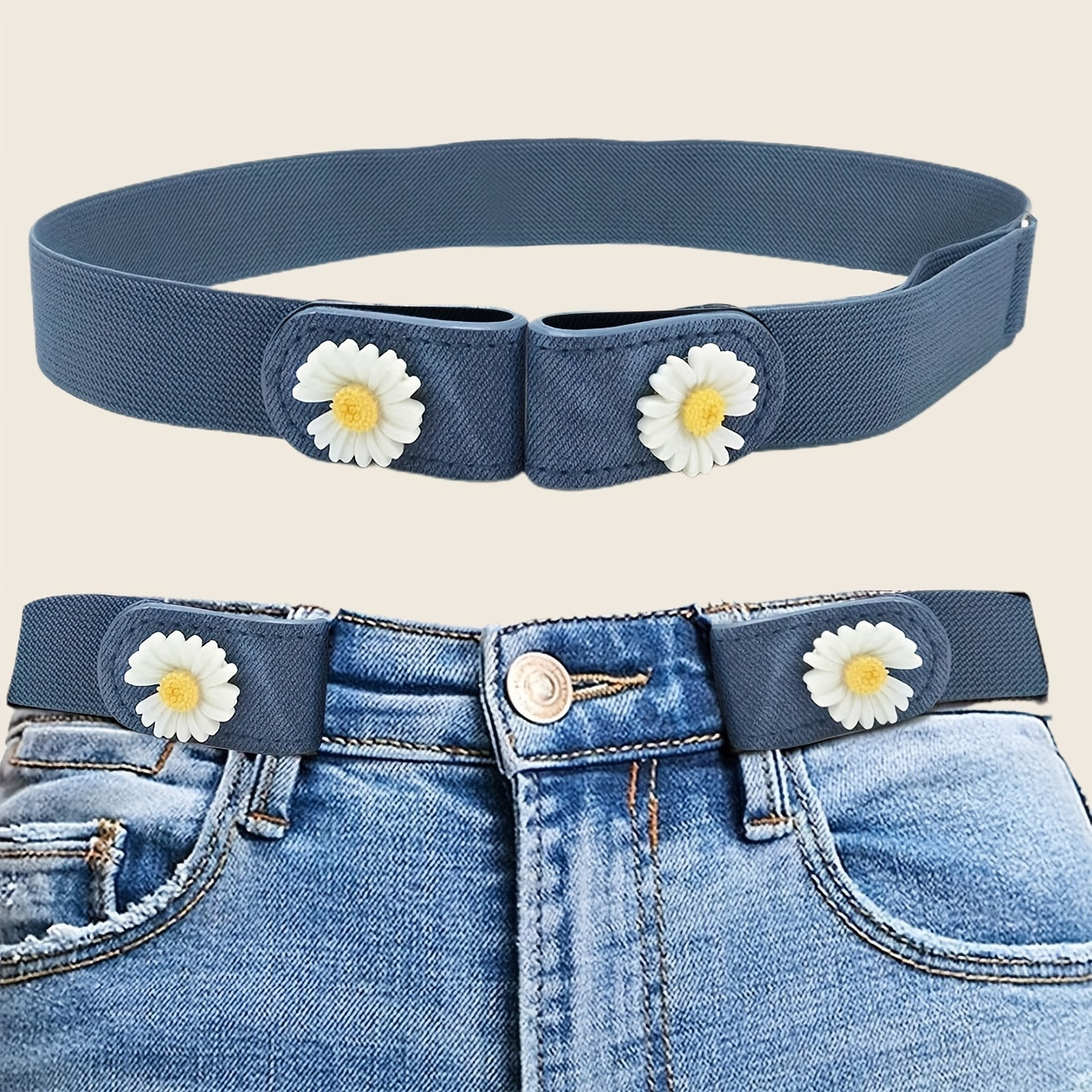 Daisy Decor No Buckle Belt Stretch Women's Belt