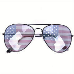 American Flag Sunglasses Top Bar Aviator Sun Shades Patriotic Glasses