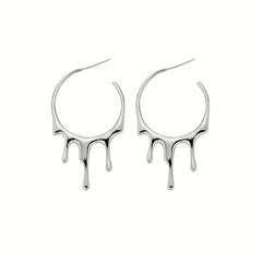 Punk Gothic Retro Style Hoop Earrings for Women Girls