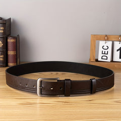 Men's Single Jack Dress Belt Western Style Alloy Buckle PU Belt
