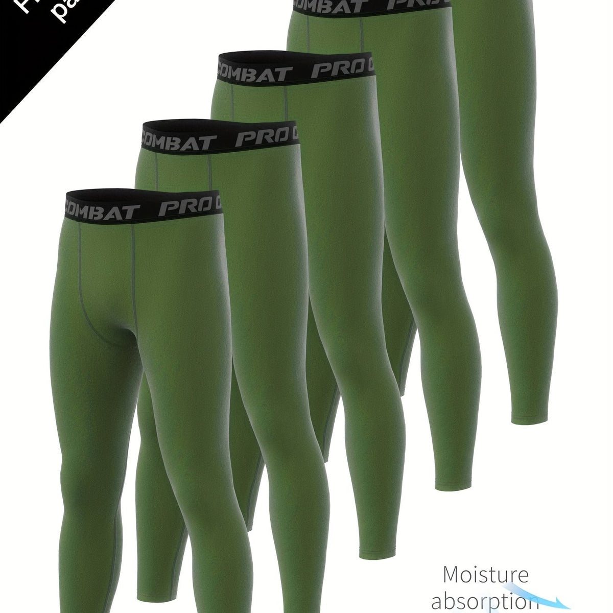 Men's 5pcs Solid Leggings Active Quick Drying Sports Compression Pants
