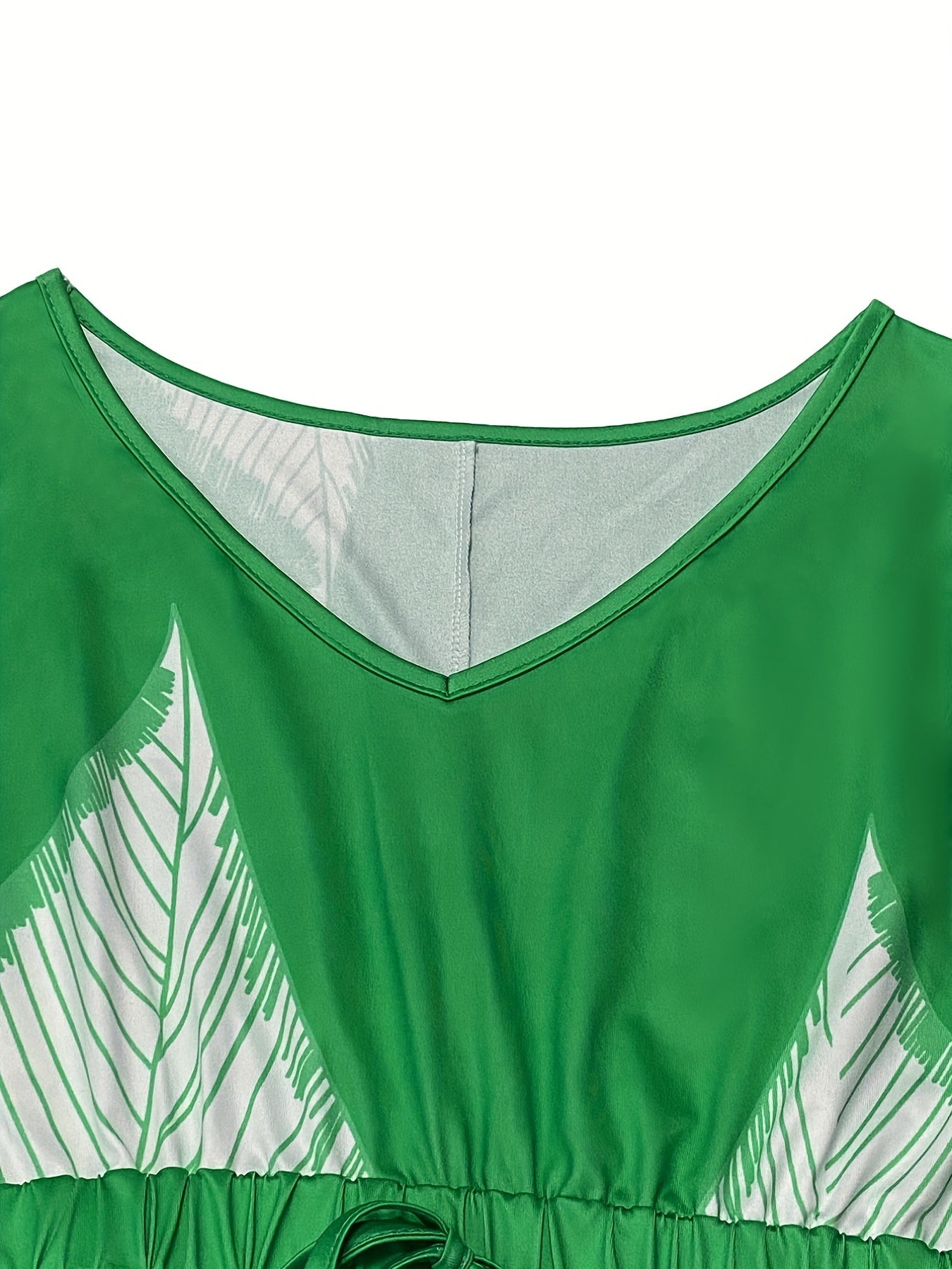  Tropical Print Nipped Waist Mini Dress