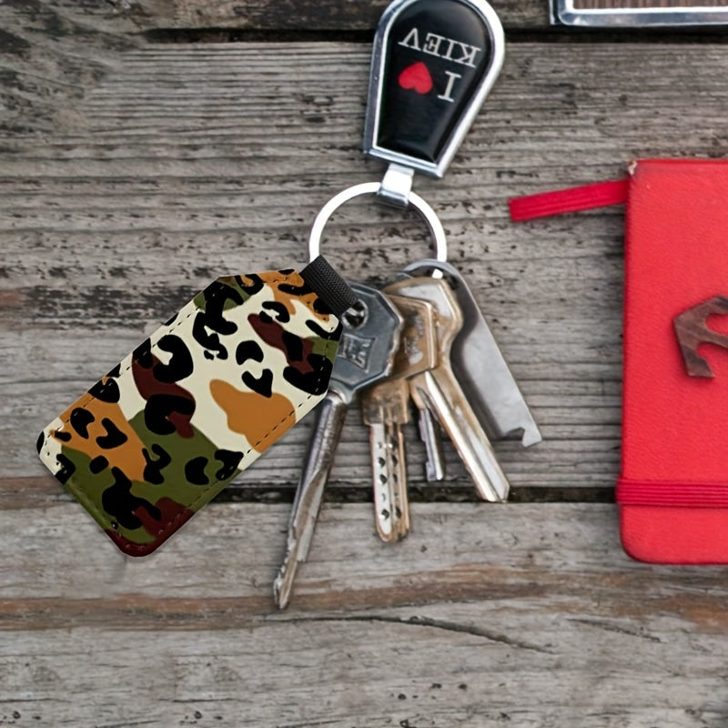 10pcs Sublimation PU Leather Glitter Keychain Single Side Printing