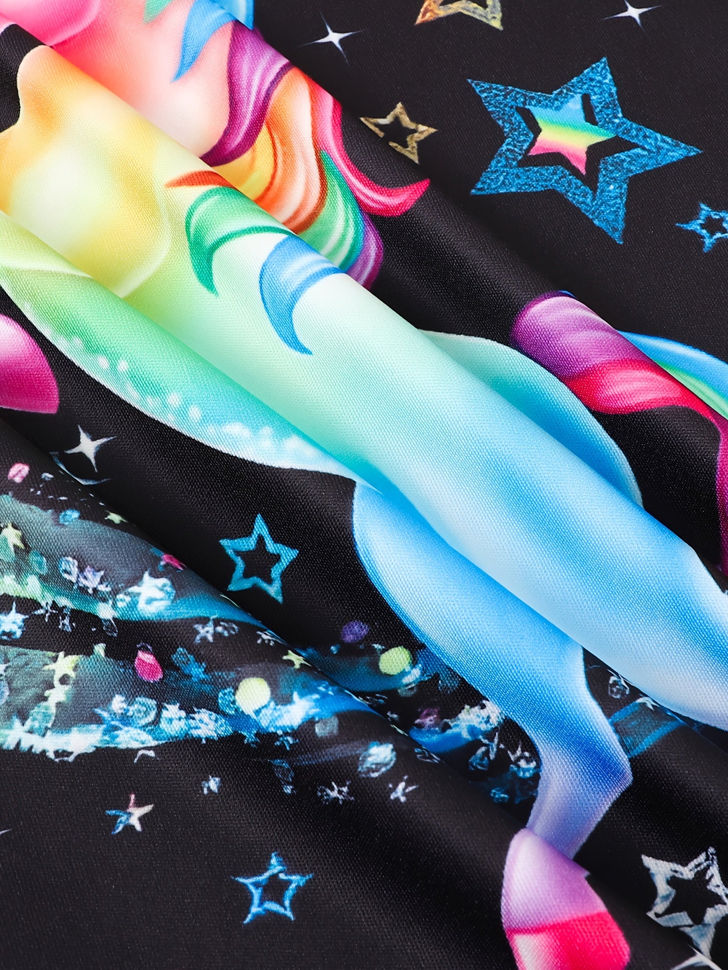 Girls Casual Unicorn Print Crew Neck Long Sleeve T shirt Spring Fall