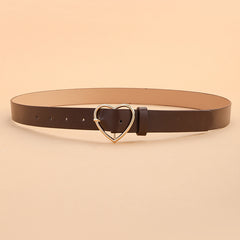 Golden Love Buckle Belt for Women, Heart Belts for Jeans