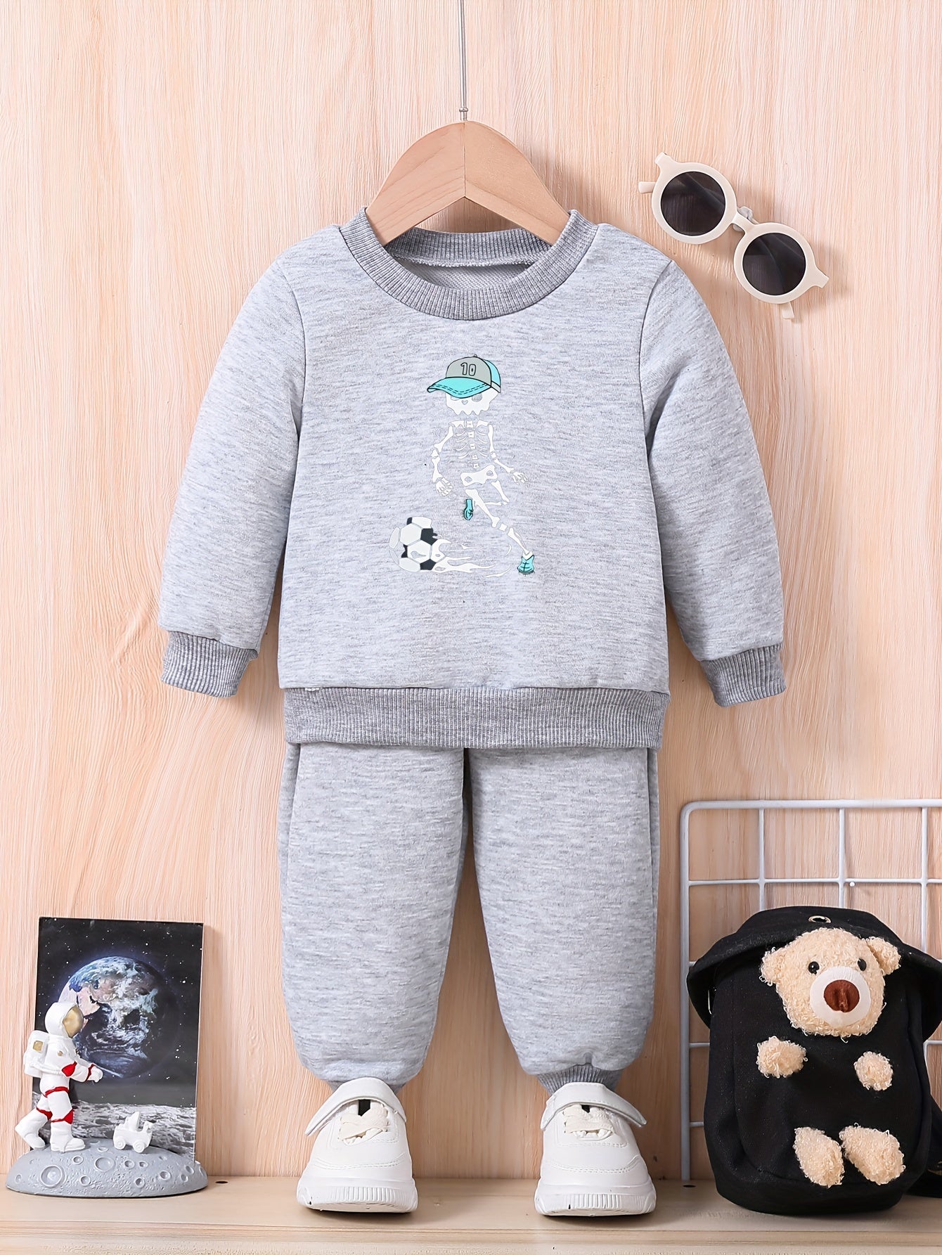 Baby & Football Player Print Outfit Set
