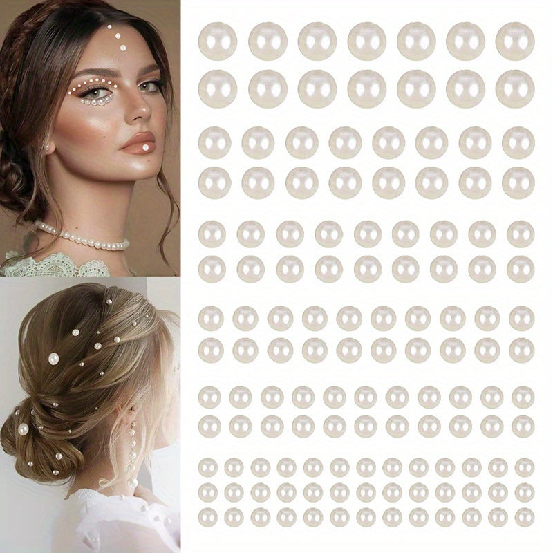 220pcs Mix Hair Pearls Stickers for DIY Crafts