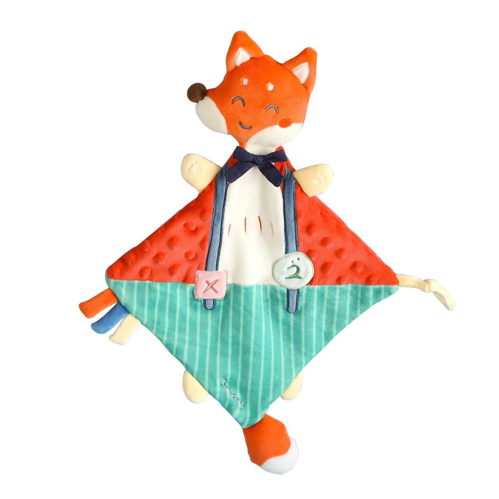 Soothing Towel Toy & Beanie Fabric Baby Blanket with Bell
