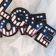 2pcs Sequins Letter Embroidery Patches Fabric Art Decor DIY Clothes Accessories