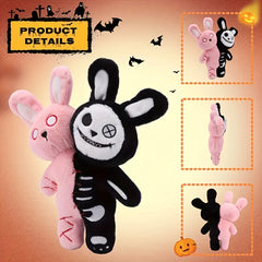 UNSNURNOCH 29 Gothic Rabbit Plush Toy with Red Eyes & Fur