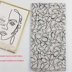 Stone Pattern Scarf with Frayed Edge for Women