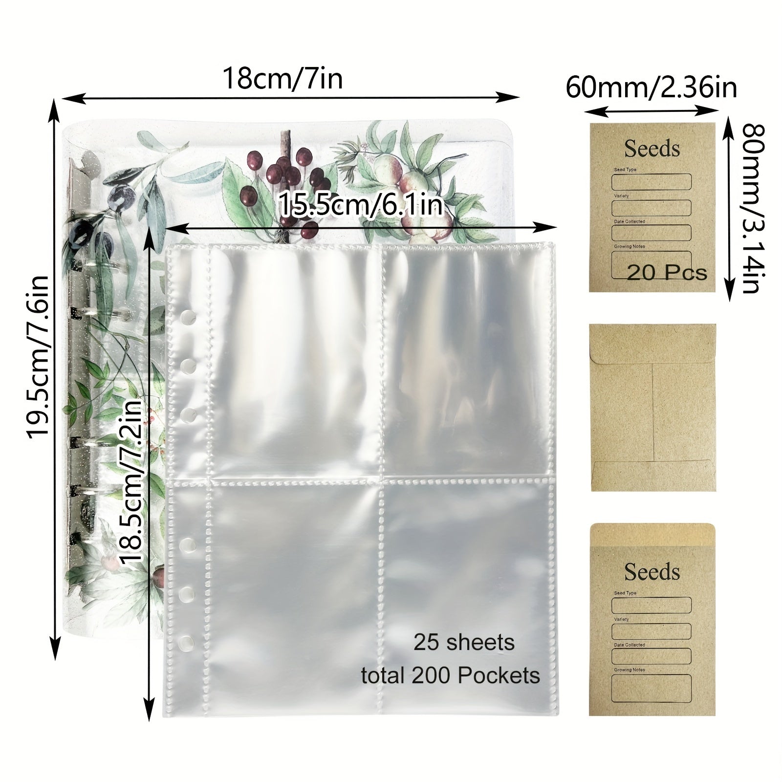 Seed Storage Organizers With 20 Resealable Seed Envelopes