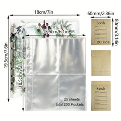 Seed Storage Organizers With 20 Resealable Seed Envelopes