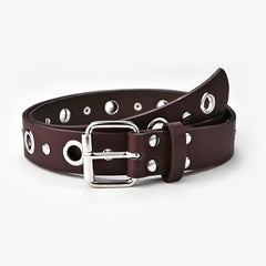 Women Double Grommet Leather Casual Jean Belt