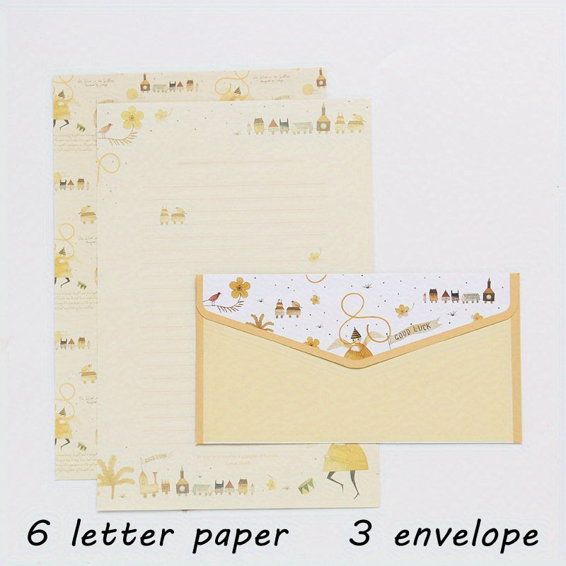 Fox Stationery Paper and Envelopes Set, 9 Pieces
