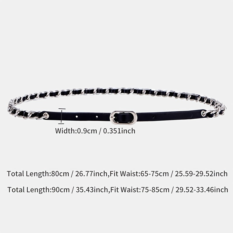 Women's Thin Waist Chain Metal Belt for Dress