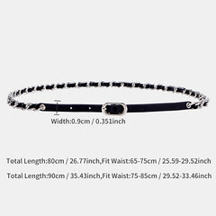 Women's Thin Waist Chain Metal Belt for Dress