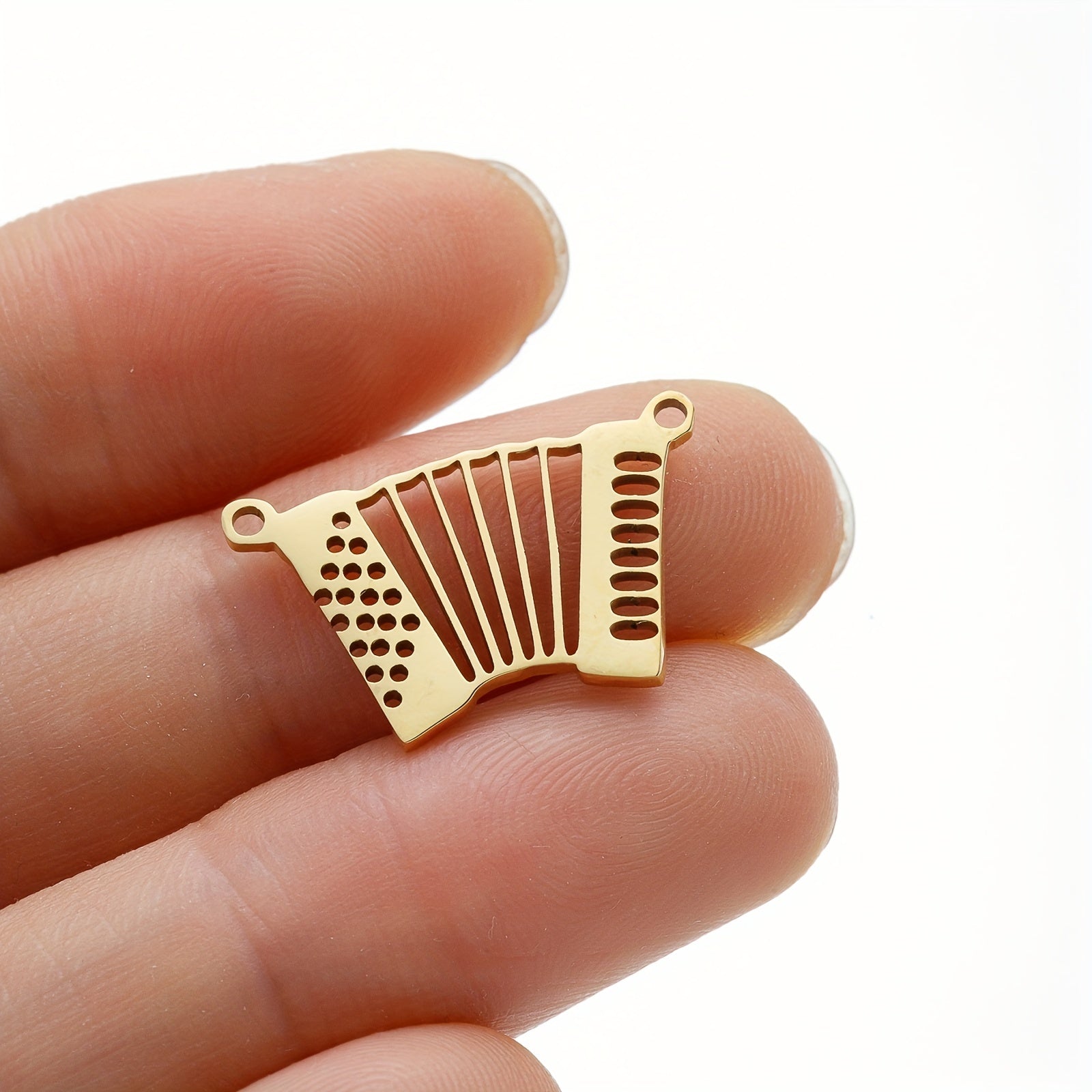 5pcs Stainless Steel Accordion Music Connector for DIY Jewelry Making