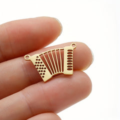 5pcs Stainless Steel Accordion Music Connector for DIY Jewelry Making