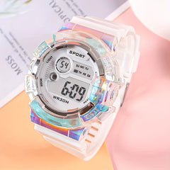 Unicorn Gradient Sport Watch Digital Display Date Calendar & Alarm