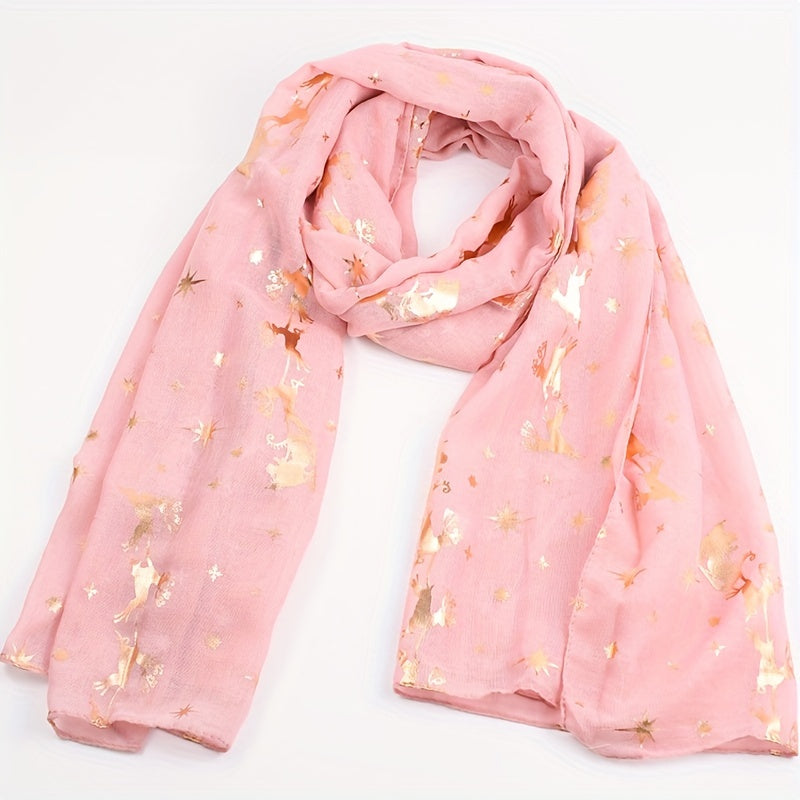 Pink Star Scarf Animals Shawl Windproof Sunproof Turban