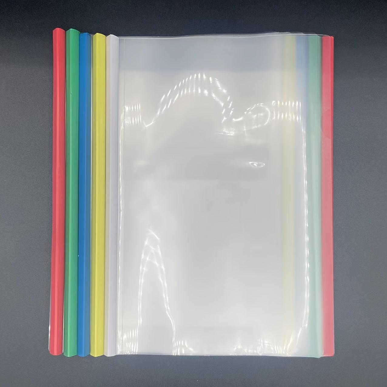 5pcs A4 Transparent File Folder PP Plastic Insert File Pull Rod Folder