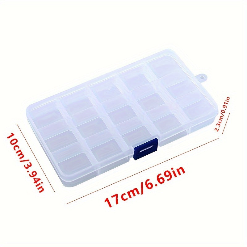 Plastic Transparent Storage Box 10 15 Grids Jewelry Box Organizer