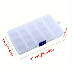Plastic Transparent Storage Box 10 15 Grids Jewelry Box Organizer