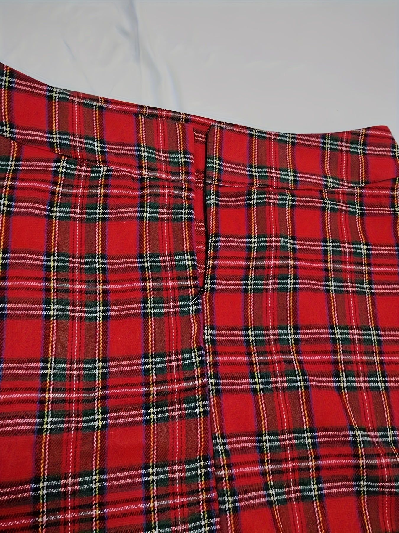  Plaid Print High Rise Swing Maxi Skirt