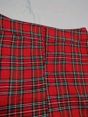 Plaid Print High Rise Swing Maxi Skirt