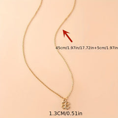 Lucky Clover Pendant Necklace Small Flower Chain Necklace