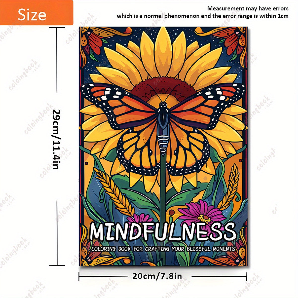 Mindfulness Adult Coloring Book - 22 Unique Designs - Great Valentines Gift