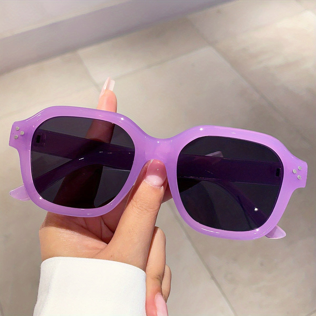 Y2K Jelly Square Sunglasses UV400 Sun Shades Glasses