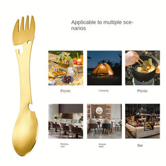Portable 5-in-1 Stainless Steel Tableware Set for Outdoor Activities